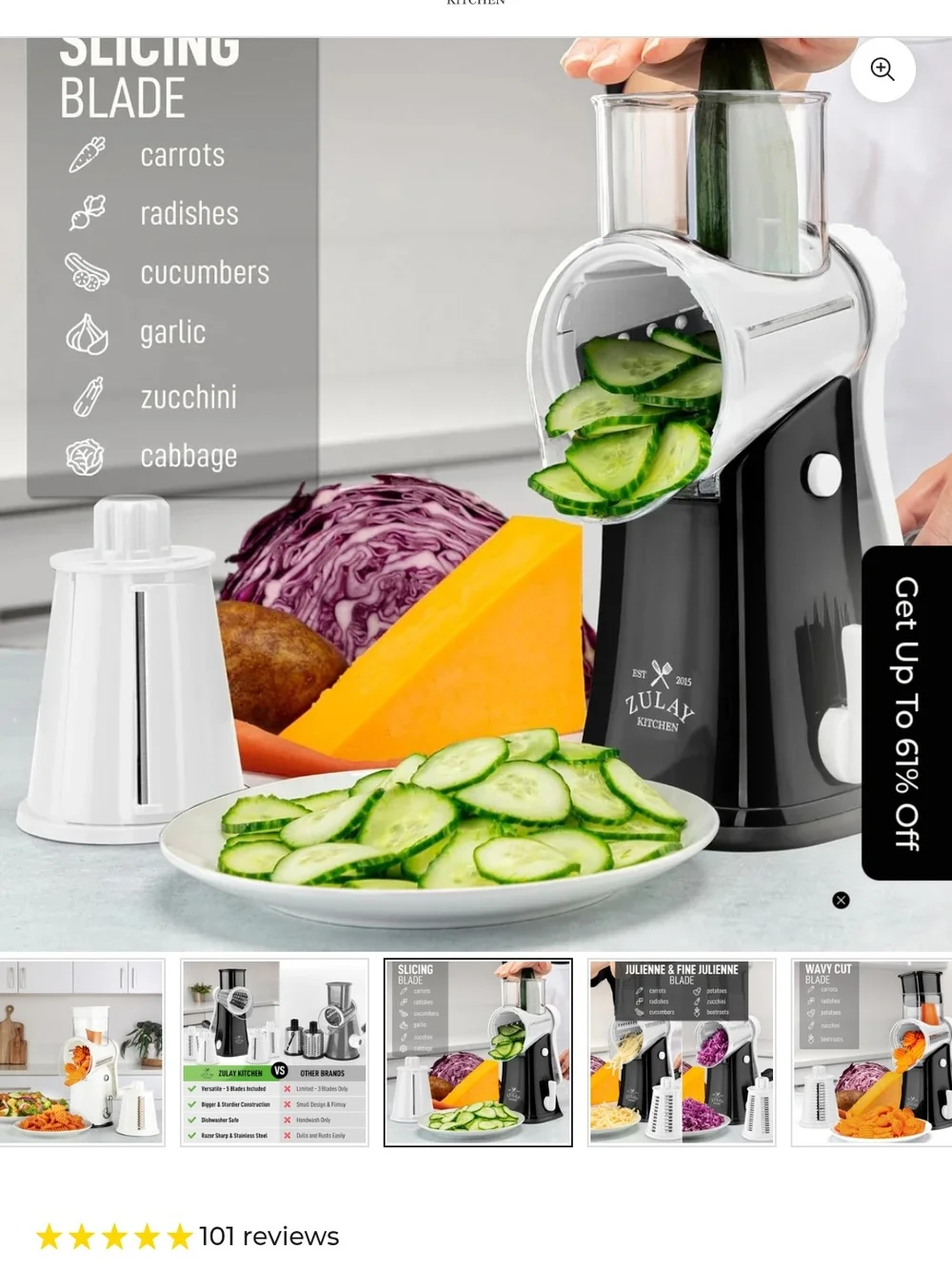 Rotary Cheese Grater - Green W/Gold Accent
